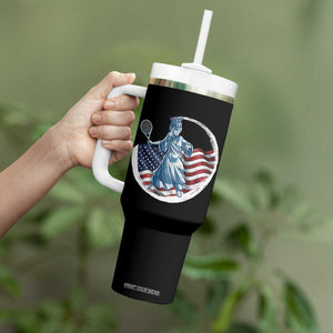 Funny Statue Of Liberty Tennis Player Tumbler With Handle USA Pride Female Tennis Gift TS12 Print Your Wear