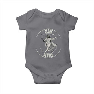 Christian Tennis Funny Gift For Believers Baby Onesie Jesus Serves TS12 Charcoal Print Your Wear