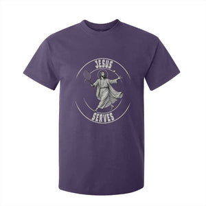 Christian Tennis Funny Gift For Believers T Shirt For Kid Jesus Serves TS12 Purple Print Your Wear