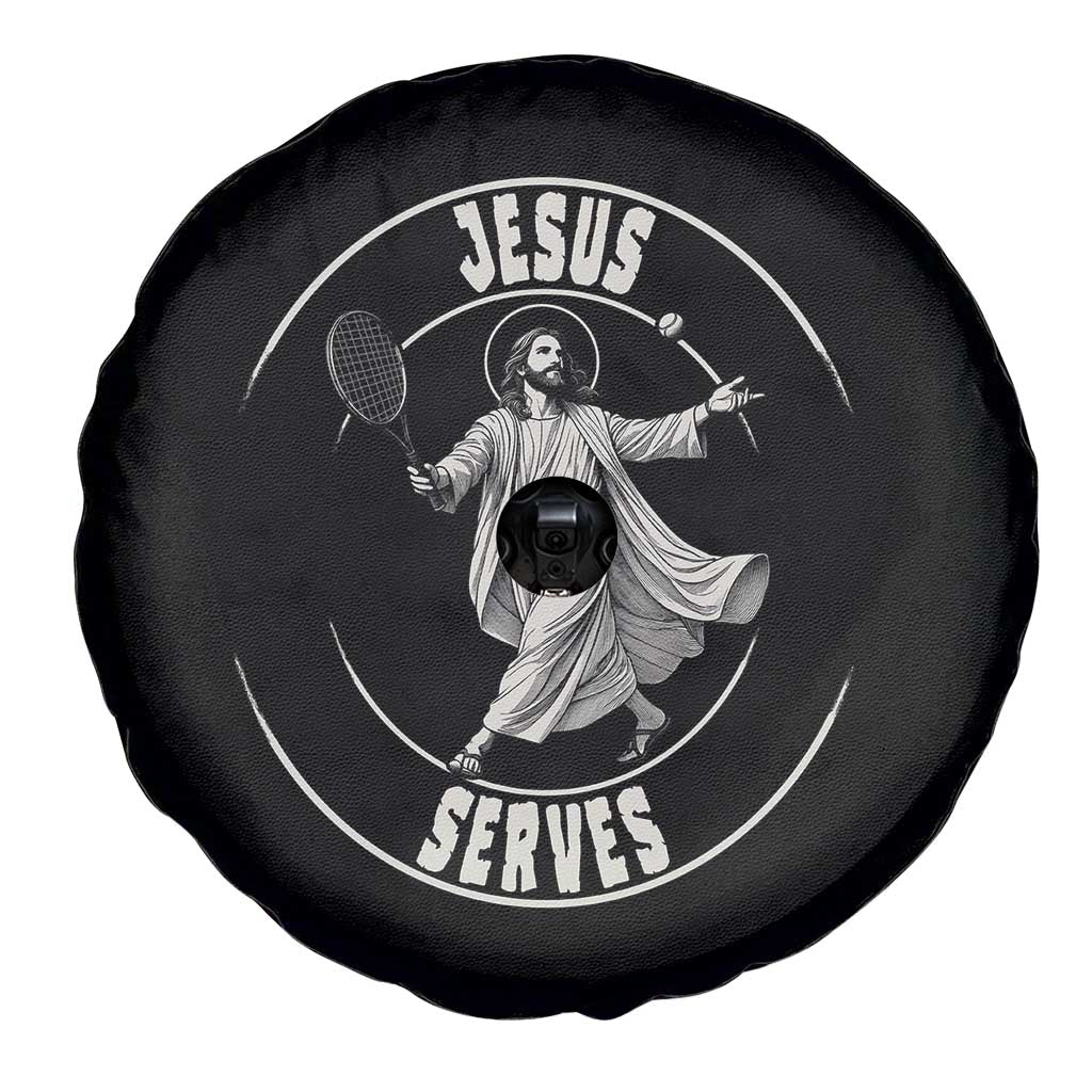 Christian Tennis Funny Gift For Believers Spare Tire Cover Jesus Serves TS12 Print Your Wear
