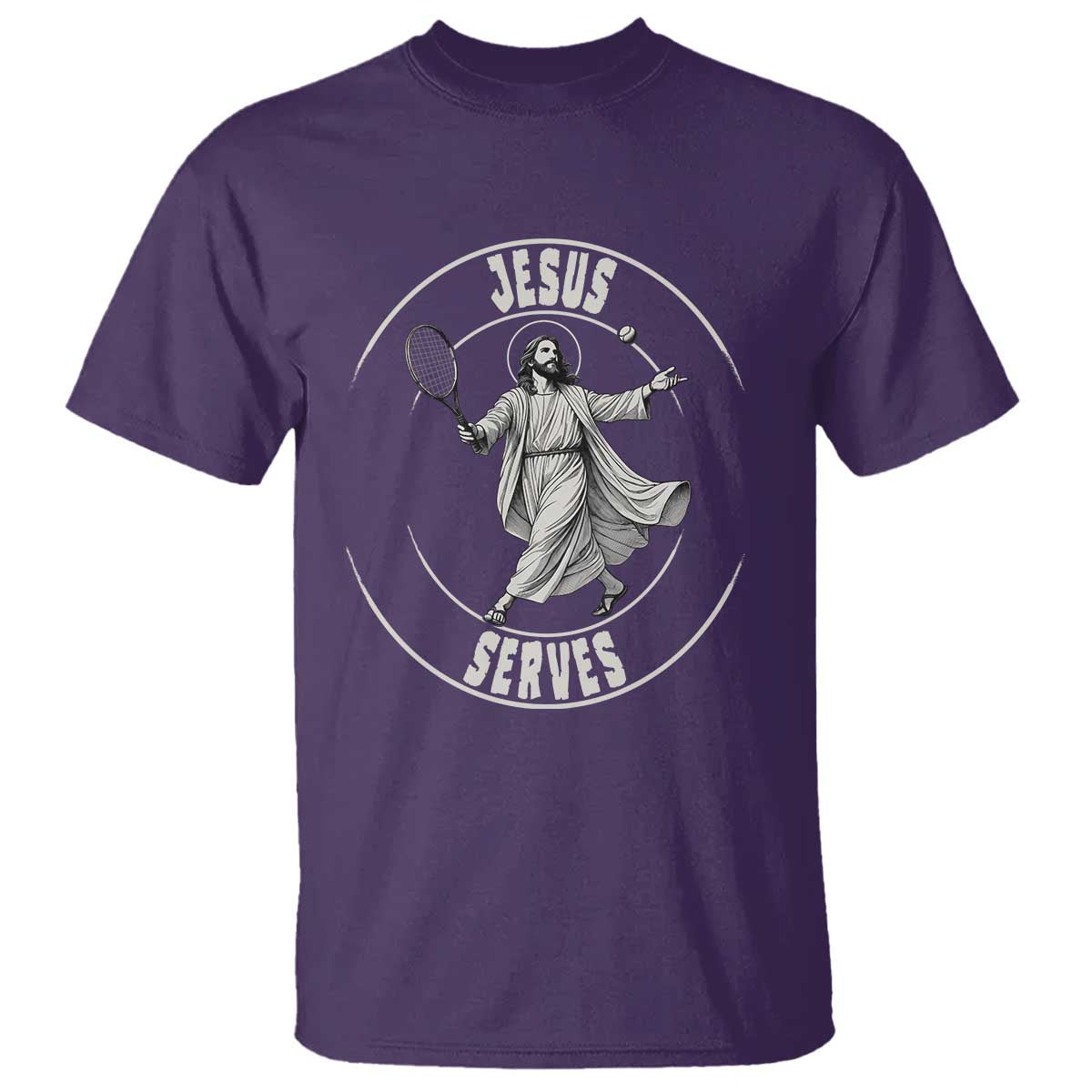 Christian Tennis Funny Gift For Believers T Shirt Jesus Serves TS12 Purple Print Your Wear