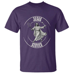 Christian Tennis Funny Gift For Believers T Shirt Jesus Serves TS12 Purple Print Your Wear