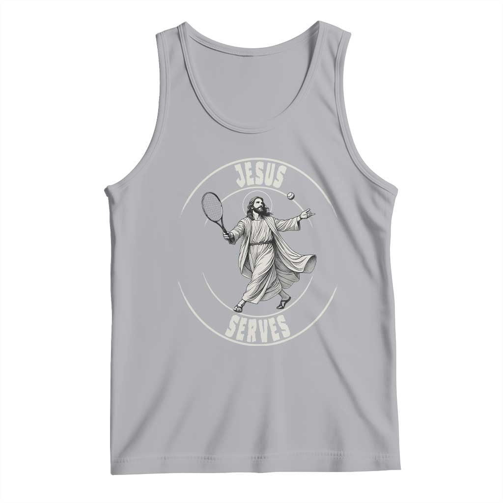 Christian Tennis Funny Gift For Believers Tank Top Jesus Serves TS12 Athletic Heather Print Your Wear