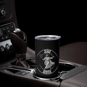 Christian Tennis Funny Gift For Believers Tumbler Cup Jesus Serves TS12 Print Your Wear