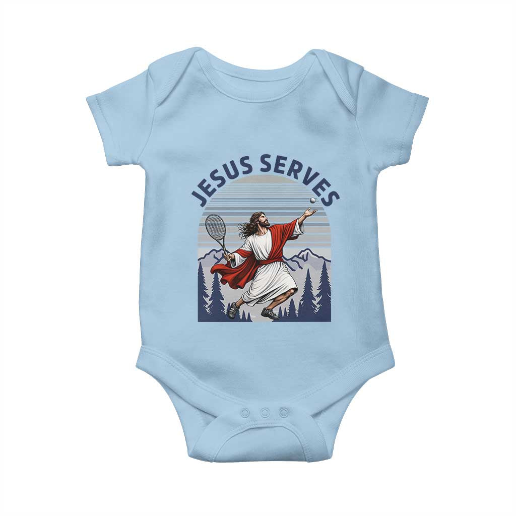 Christian Tennis Lover Gift Baby Onesie Funny Christian Gift TS12 Light Blue Print Your Wear