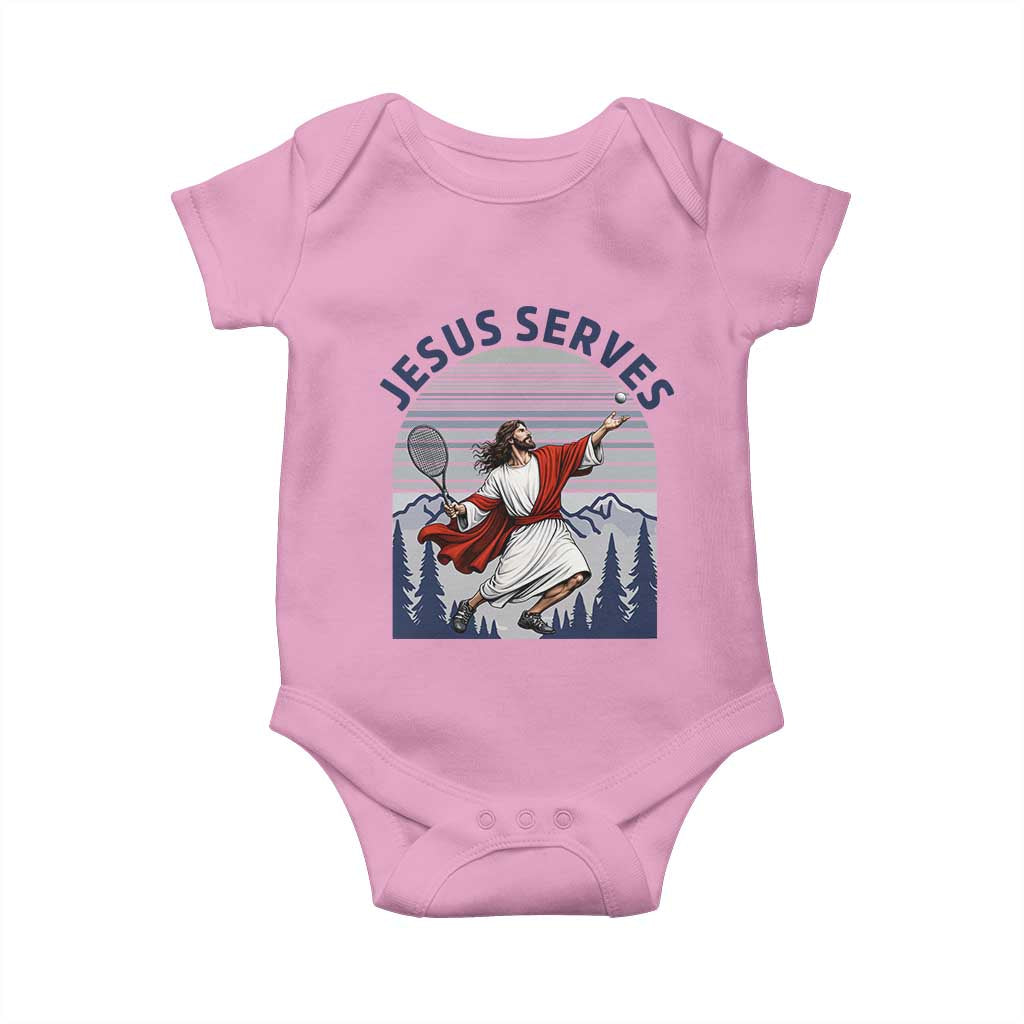 Christian Tennis Lover Gift Baby Onesie Funny Christian Gift TS12 Light Pink Print Your Wear