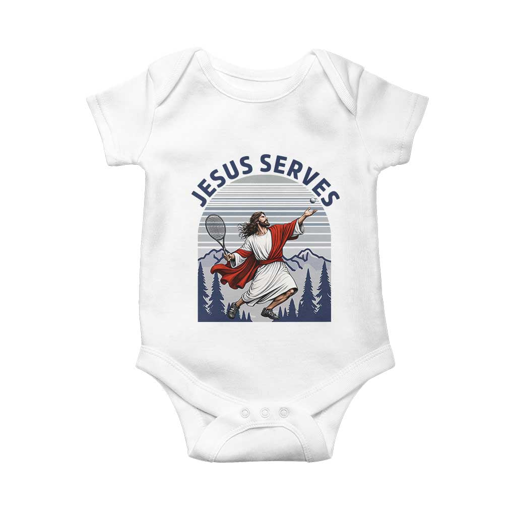 Christian Tennis Lover Gift Baby Onesie Funny Christian Gift TS12 White Print Your Wear
