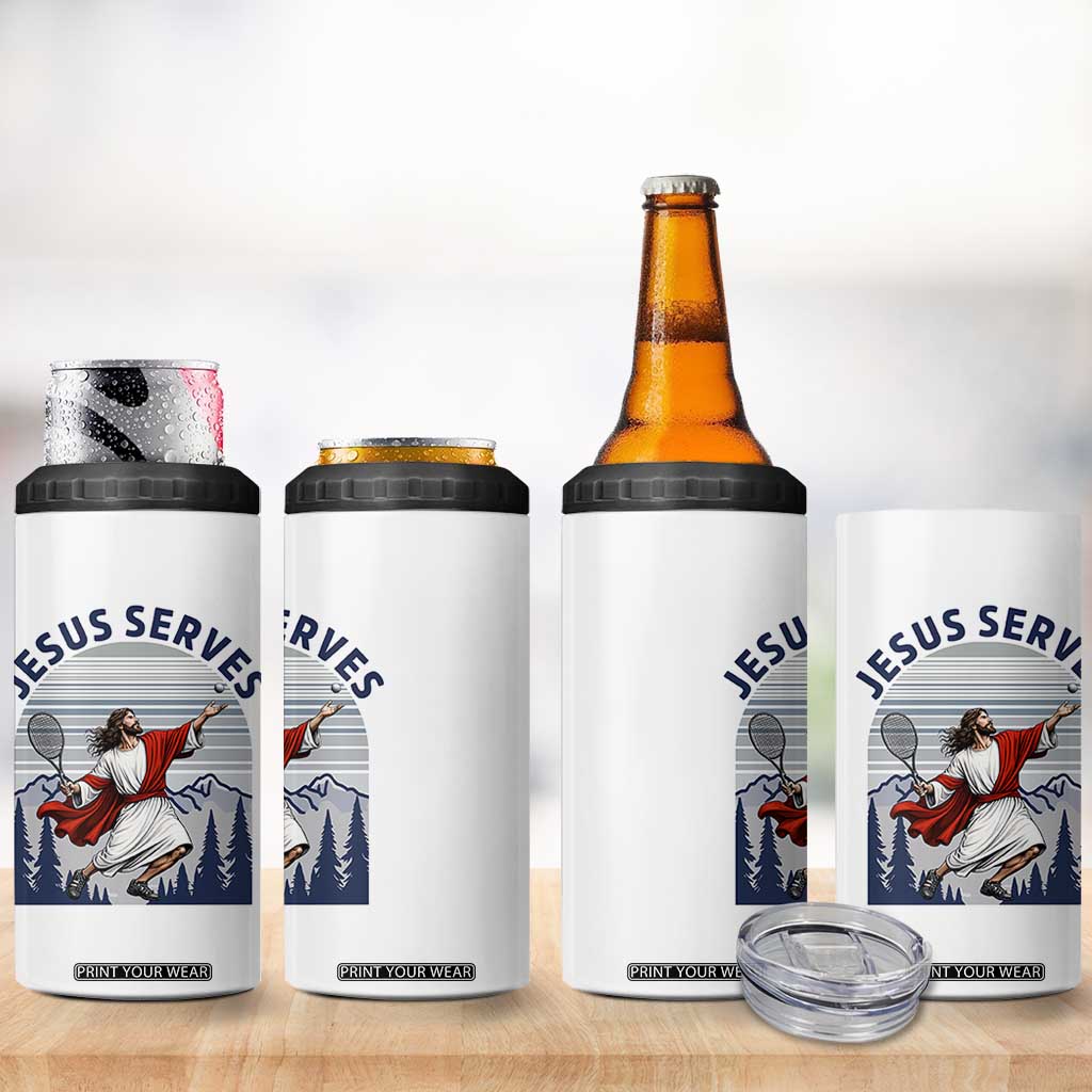 Christian Tennis Lover Gift 4 in 1 Can Cooler Tumbler Funny Christian Gift TS12 Print Your Wear