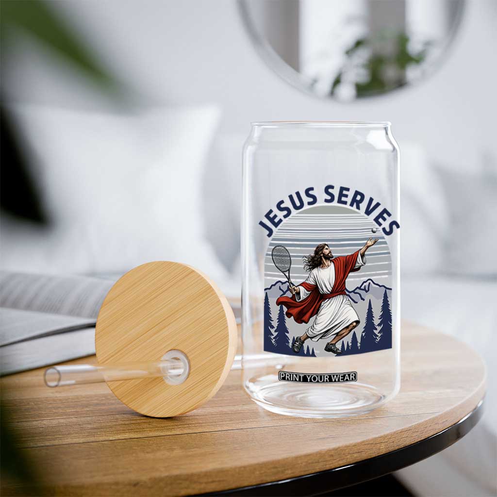 Christian Tennis Lover Gift Glass Can Funny Christian Gift TS12 Print Your Wear