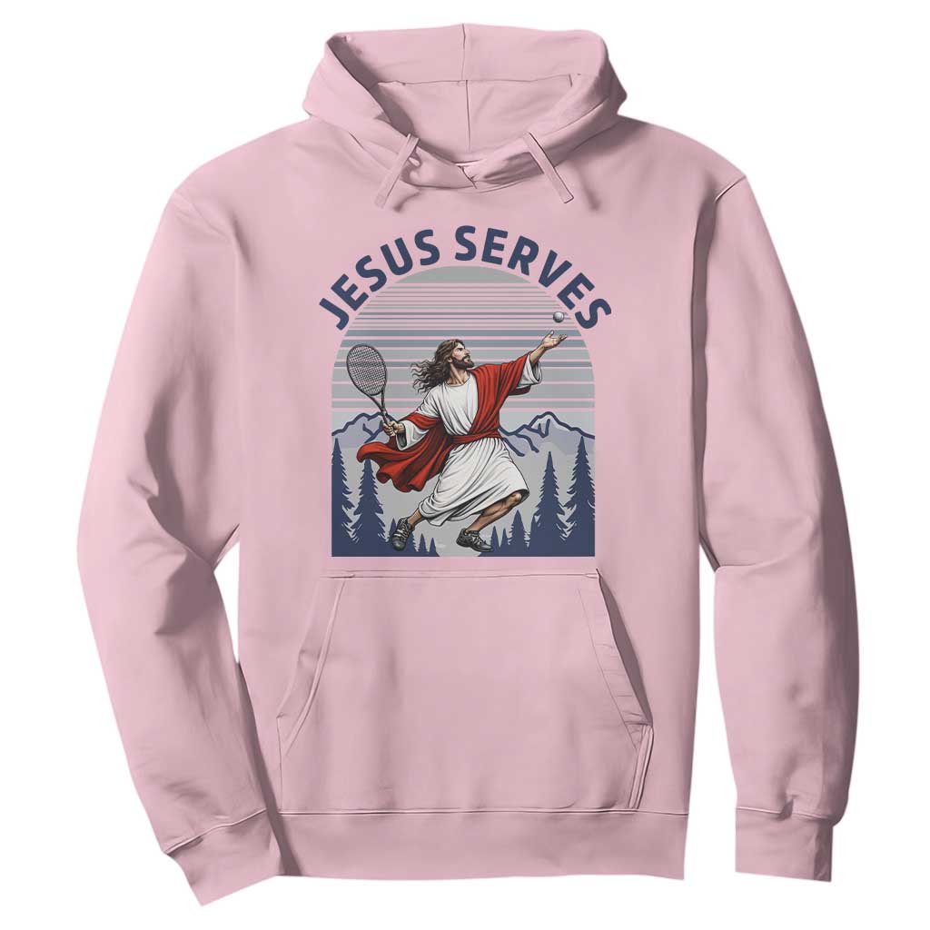 Christian Tennis Lover Gift Hoodie Funny Christian Gift TS12 Light Pink Print Your Wear