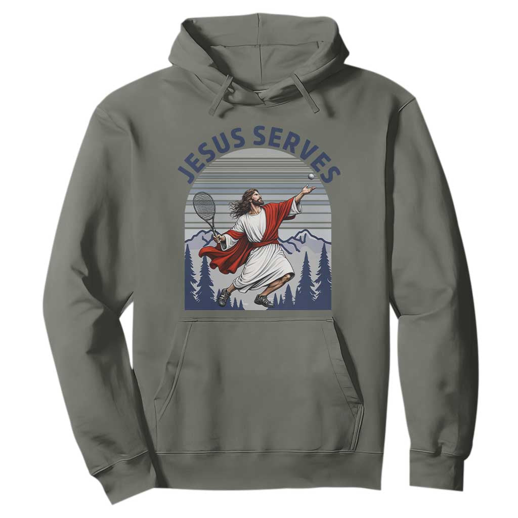Christian Tennis Lover Gift Hoodie Funny Christian Gift TS12 Military Green Print Your Wear