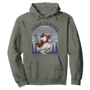 Christian Tennis Lover Gift Hoodie Funny Christian Gift TS12 Military Green Print Your Wear