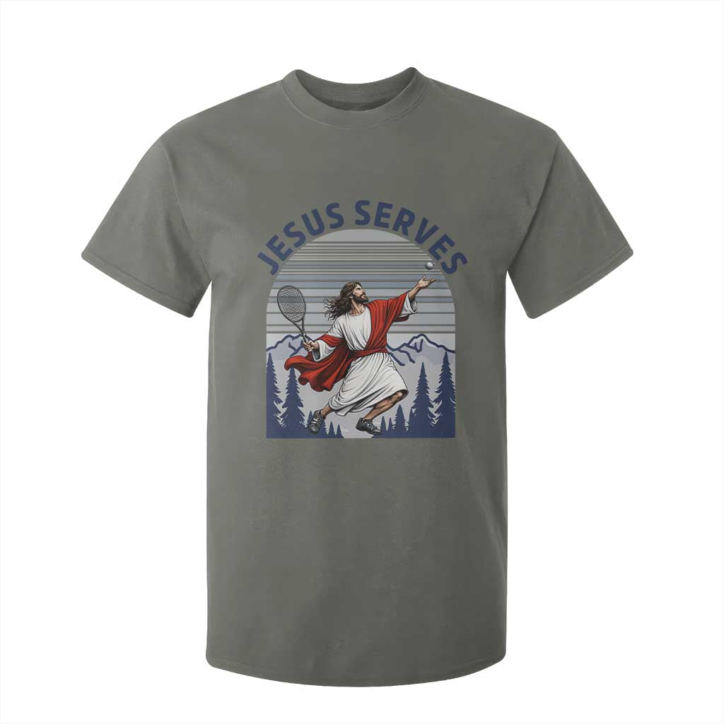 Christian Tennis Lover Gift T Shirt For Kid Funny Christian Gift TS12 Military Green Print Your Wear