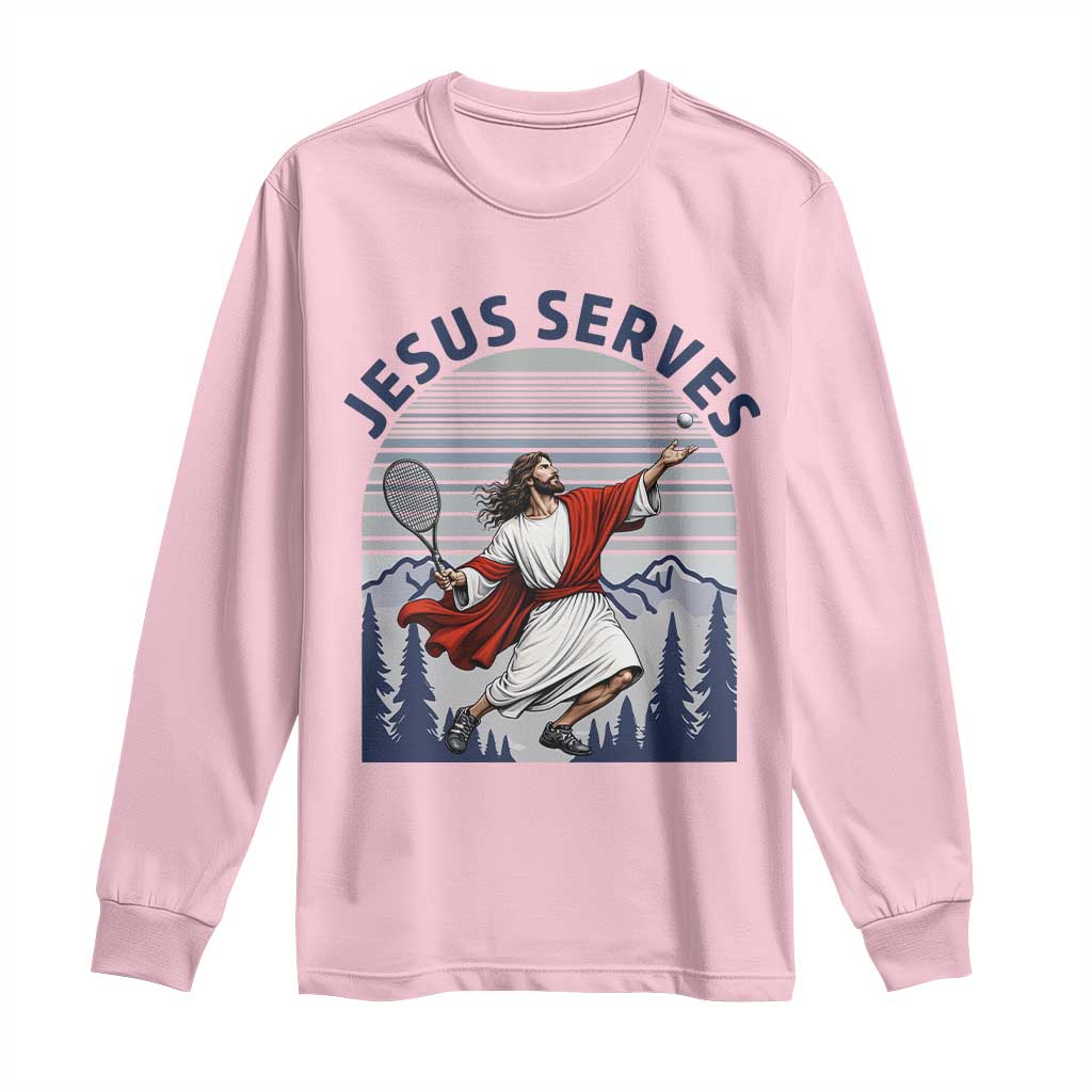 Christian Tennis Lover Gift Long Sleeve Shirt Funny Christian Gift TS12 Light Pink Print Your Wear