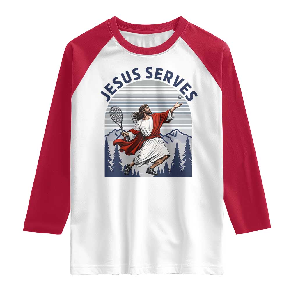 Christian Tennis Lover Gift Raglan Shirt Funny Christian Gift TS12 White Red Print Your Wear