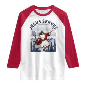 Christian Tennis Lover Gift Raglan Shirt Funny Christian Gift TS12 White Red Print Your Wear