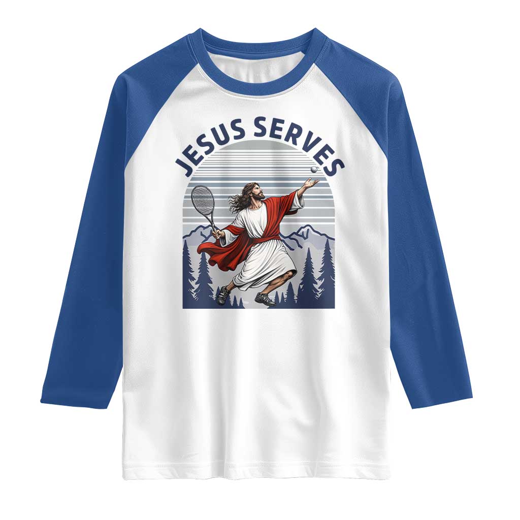 Christian Tennis Lover Gift Raglan Shirt Funny Christian Gift TS12 White Royal Print Your Wear