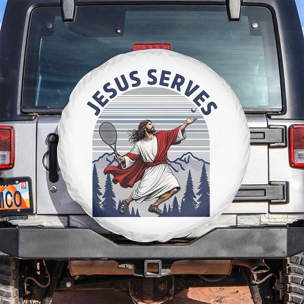 Christian Tennis Lover Gift Spare Tire Cover Funny Christian Gift TS12 No hole White Print Your Wear