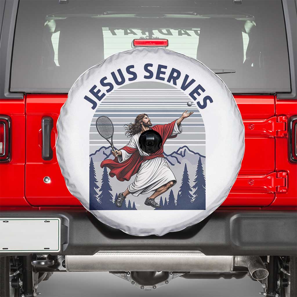 Christian Tennis Lover Gift Spare Tire Cover Funny Christian Gift TS12 White Print Your Wear