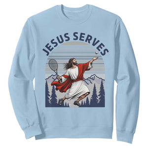 Christian Tennis Lover Gift Sweatshirt Funny Christian Gift TS12 Light Blue Print Your Wear