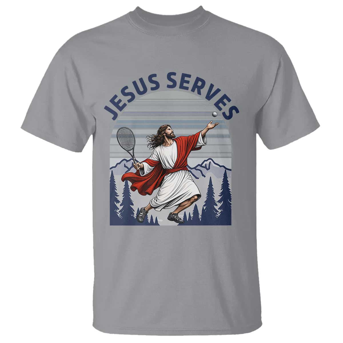 Christian Tennis Lover Gift T Shirt Funny Christian Gift TS12 Sport Gray Print Your Wear
