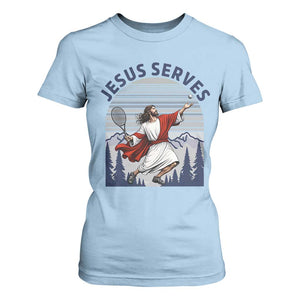 Christian Tennis Lover Gift T Shirt For Women Funny Christian Gift TS12 Light Blue Print Your Wear