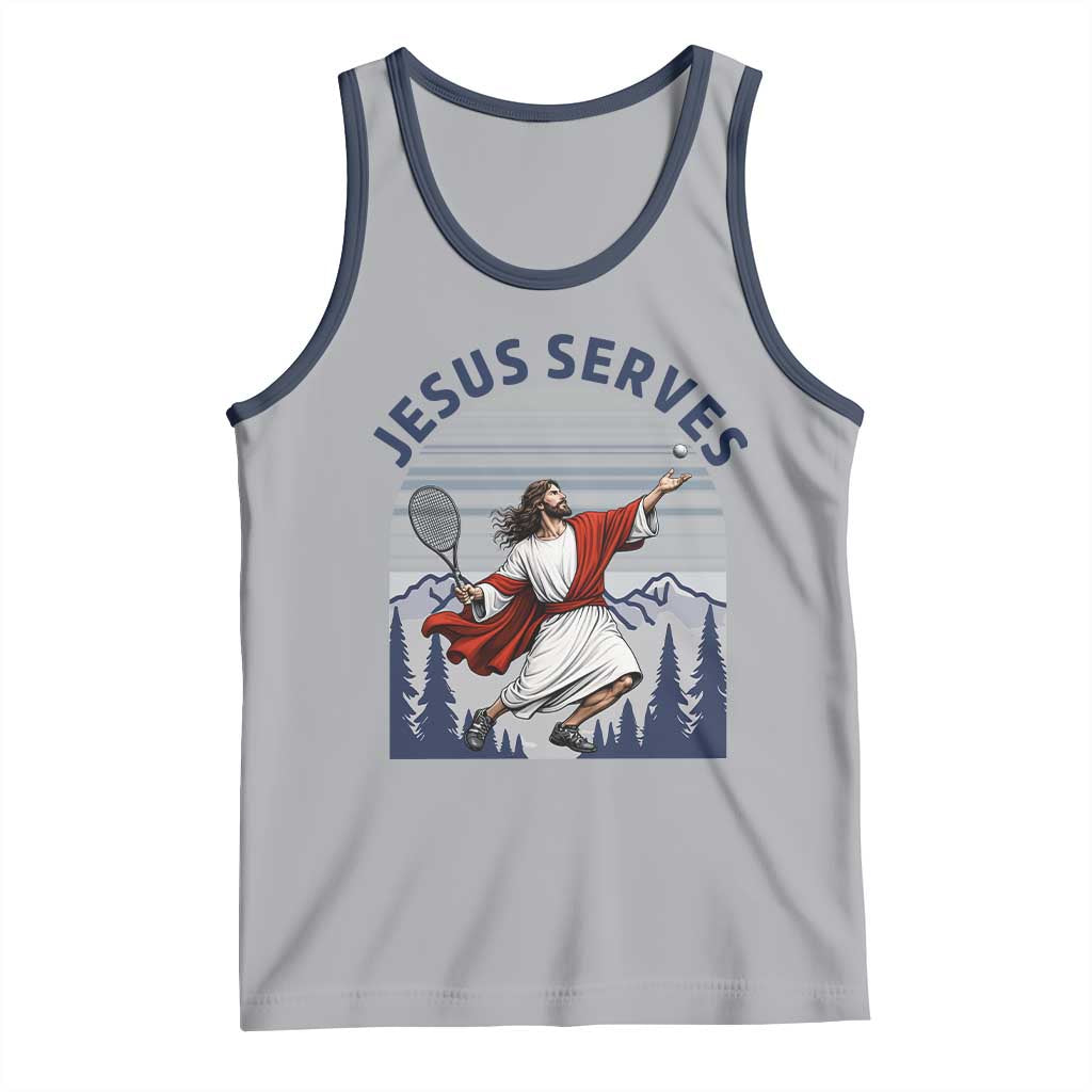 Christian Tennis Lover Gift Tank Top Funny Christian Gift TS12 Athletic Heather Navy Print Your Wear