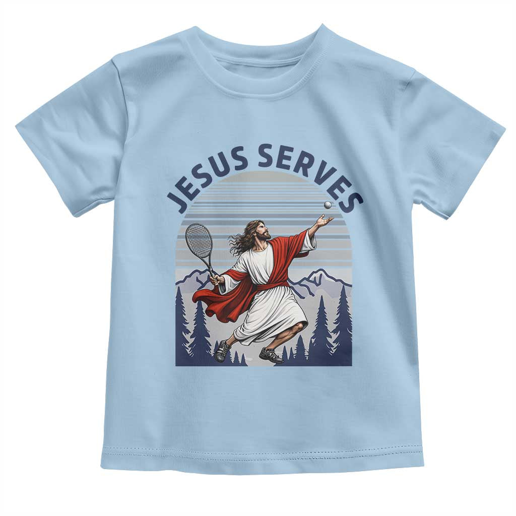 Christian Tennis Lover Gift Toddler T Shirt Funny Christian Gift TS12 Light Blue Print Your Wear