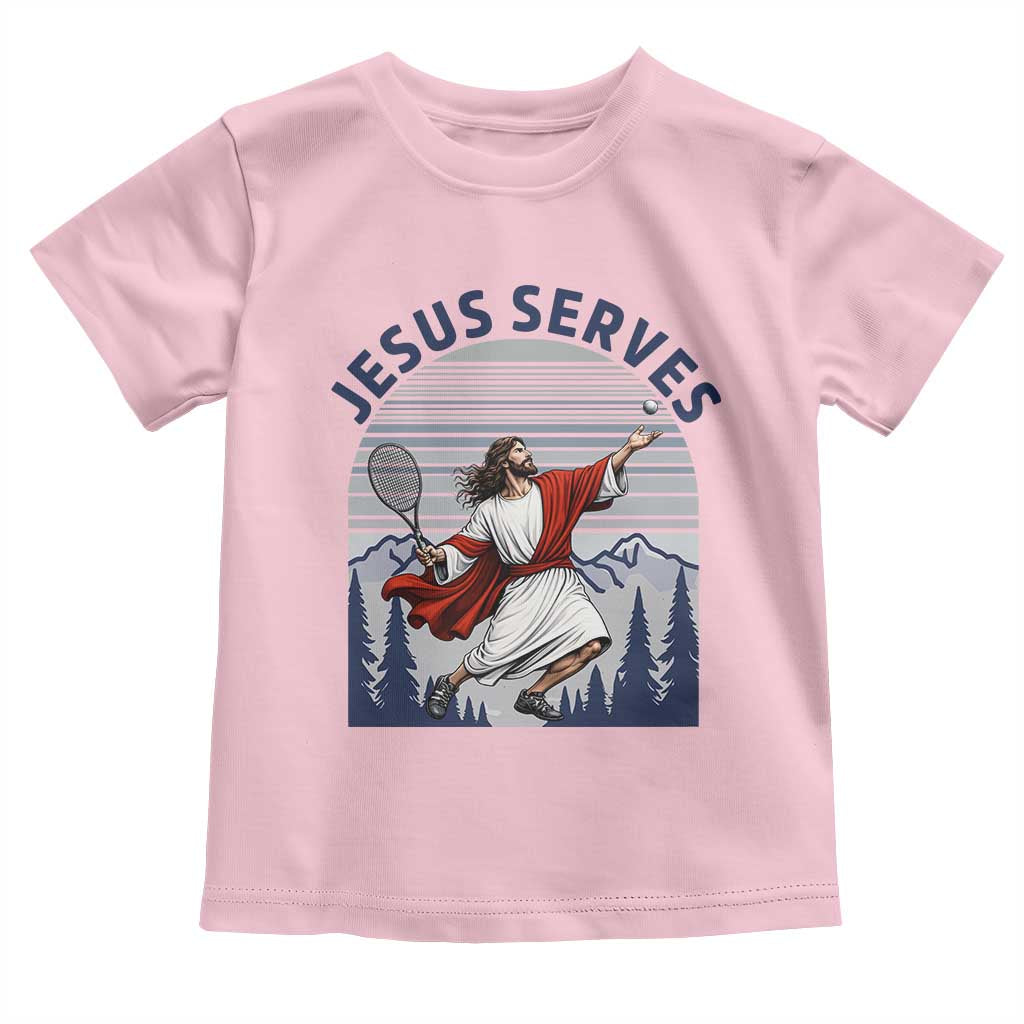 Christian Tennis Lover Gift Toddler T Shirt Funny Christian Gift TS12 Light Pink Print Your Wear