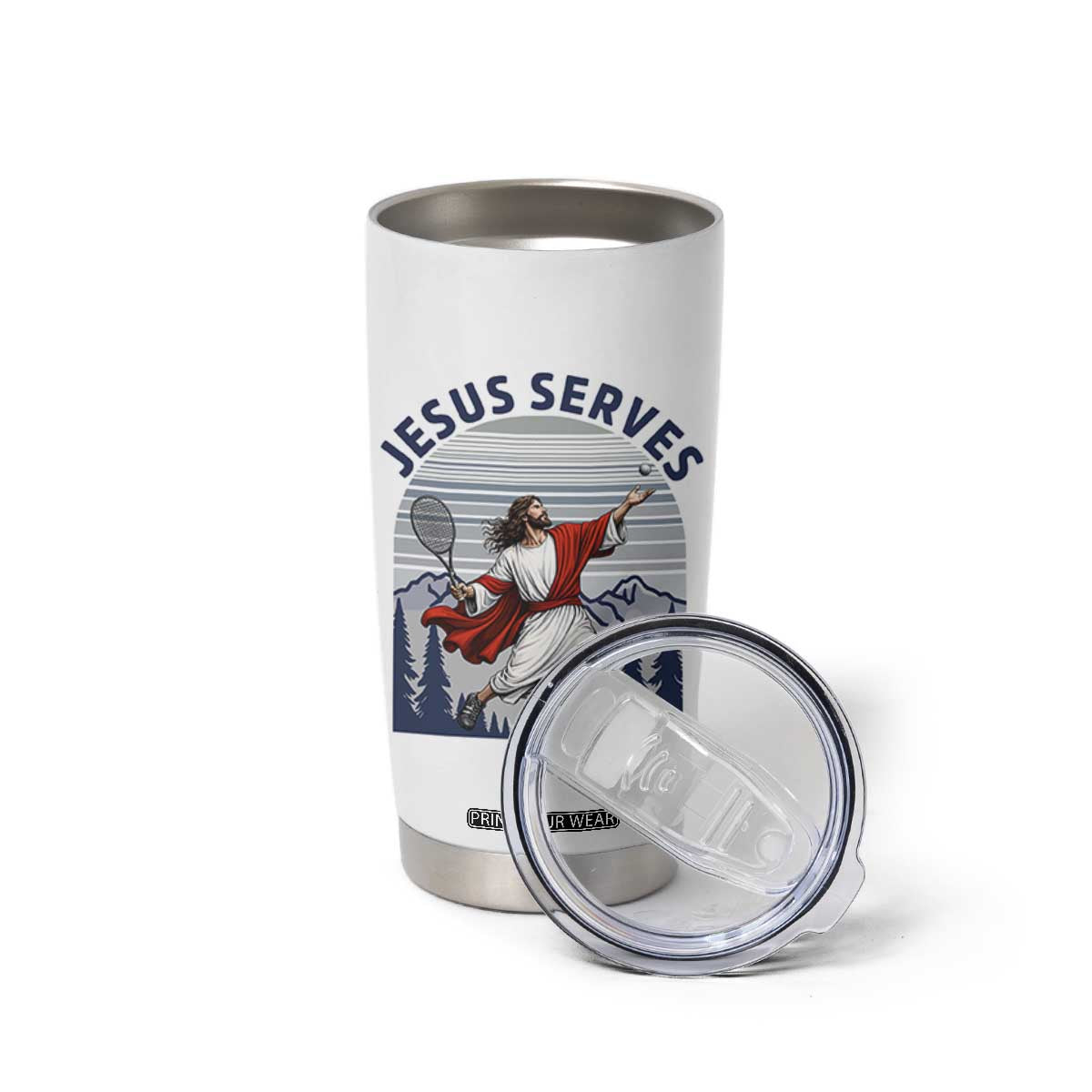 Christian Tennis Lover Gift Tumbler Cup Funny Christian Gift TS12 Print Your Wear