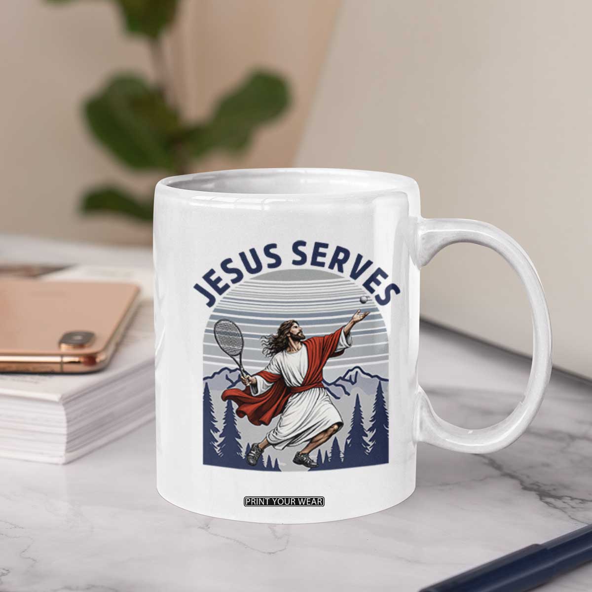 Christian Tennis Lover Gift Coffee Mug Funny Christian Gift TS12 Print Your Wear