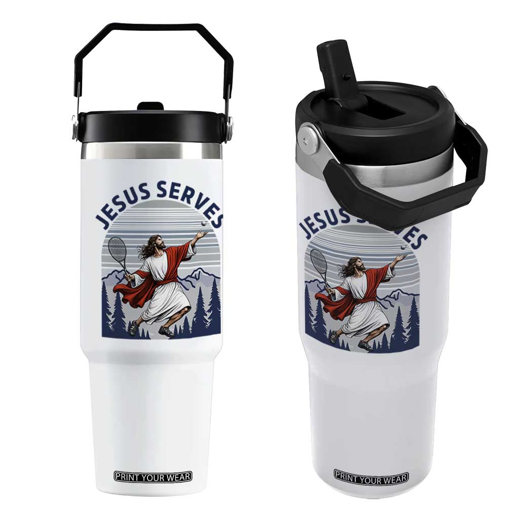 Christian Tennis Lover Gift Flip Straw Tumbler Funny Christian Gift TS12 One Size: 30 oz White Print Your Wear