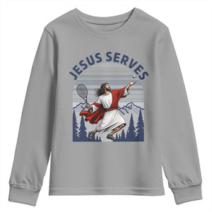 Christian Tennis Lover Gift Youth Sweatshirt Funny Christian Gift TS12 Sport Gray Print Your Wear