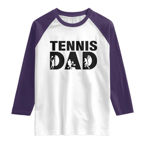 Funny Tennis Dad Life Raglan Shirt Sport Lover Gift TS12 White Purple Print Your Wear