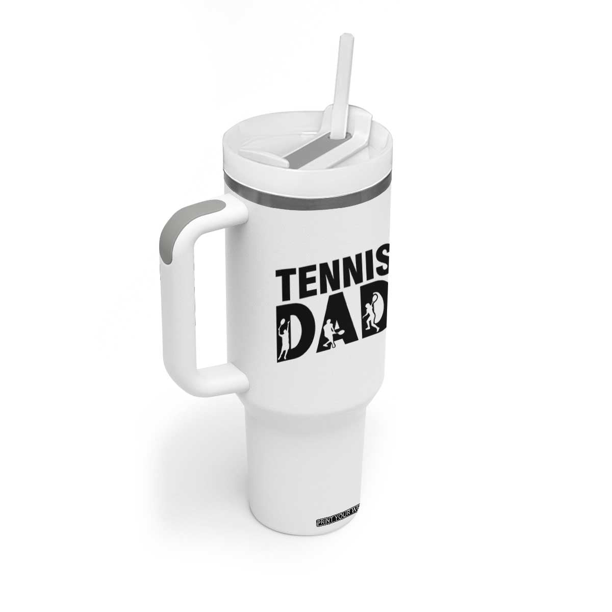 Funny Tennis Dad Life Tumbler With Handle Sport Lover Gift TS12 Print Your Wear