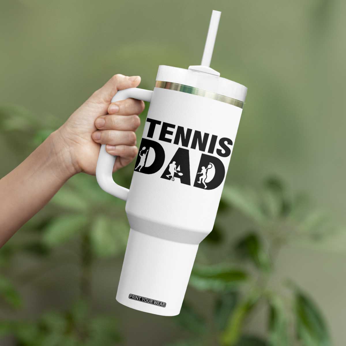 Funny Tennis Dad Life Tumbler With Handle Sport Lover Gift TS12 Print Your Wear