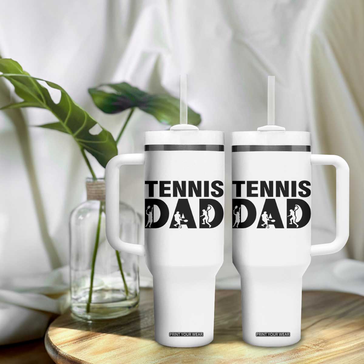 Funny Tennis Dad Life Tumbler With Handle Sport Lover Gift TS12 Print Your Wear