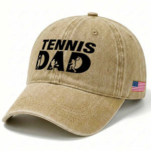 Funny Tennis Dad Life Washed Cotton Baseball Cap Sport Lover Gift TS12 Print Your Wear