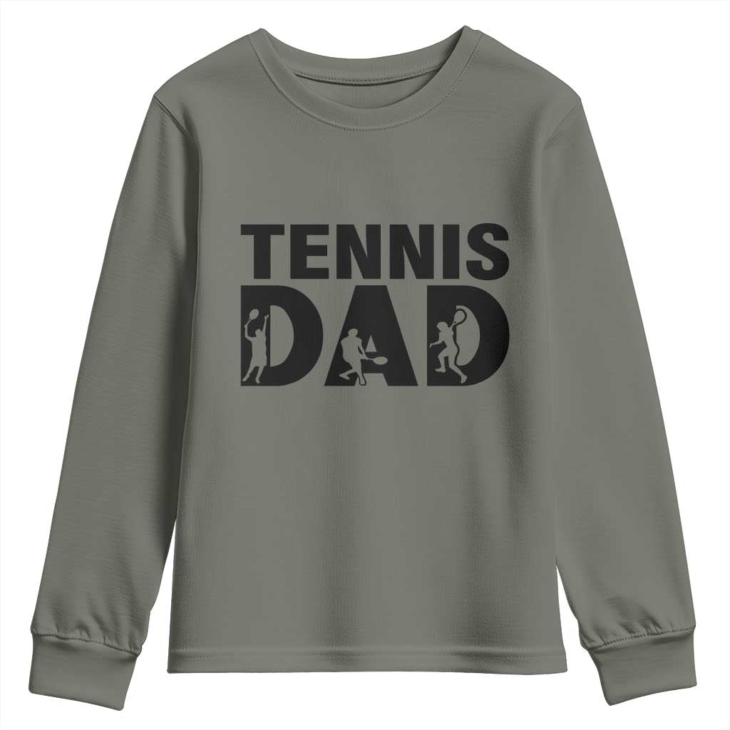 Funny Tennis Dad Life Youth Sweatshirt Sport Lover Gift TS12 Military Green Print Your Wear