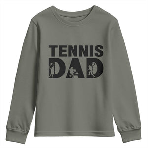 Funny Tennis Dad Life Youth Sweatshirt Sport Lover Gift TS12 Military Green Print Your Wear