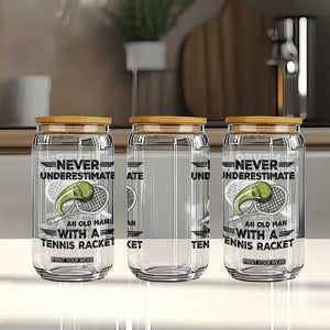 Funny Tennis Quote Glass Can Never Underestimate An Old Man With A Tennis Racket TS12 Print Your Wear
