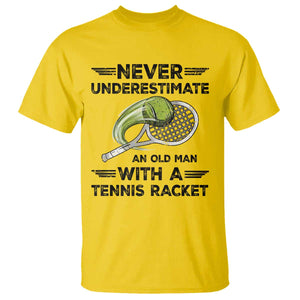 Funny Tennis Quote T Shirt Never Underestimate An Old Man With A Tennis Racket TS12 Daisy Print Your Wear