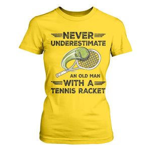 Funny Tennis Quote T Shirt For Women Never Underestimate An Old Man With A Tennis Racket TS12 Daisy Print Your Wear