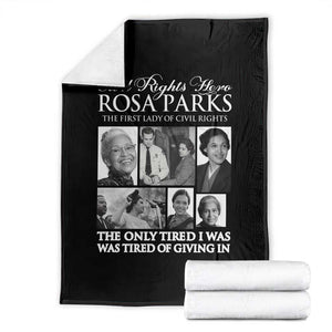 Rosa Parks Mother Of The Civil Rights Movement Throw Blanket Black History Salutes TS12 Black Print Your Wear