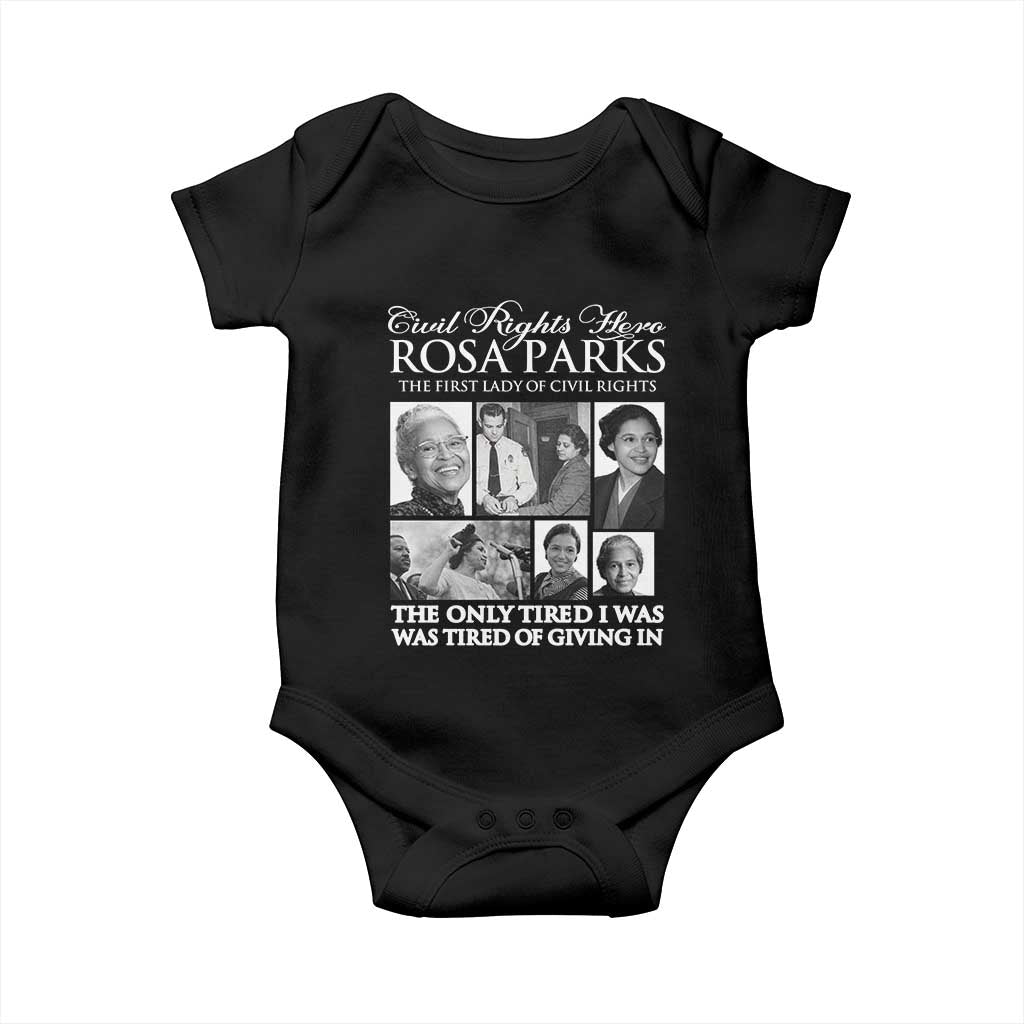 Rosa Parks Mother Of The Civil Rights Movement Baby Onesie Black History Salutes TS12 Black Print Your Wear