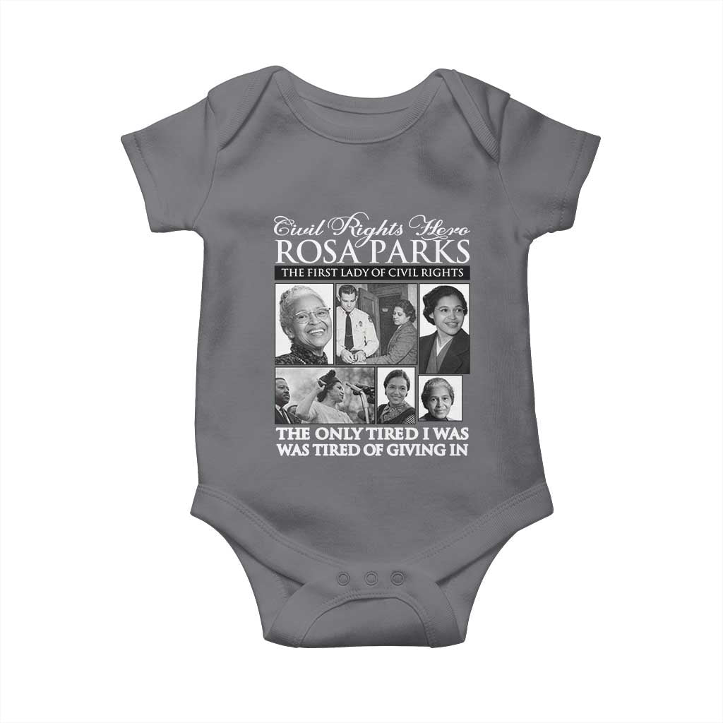 Rosa Parks Mother Of The Civil Rights Movement Baby Onesie Black History Salutes TS12 Charcoal Print Your Wear