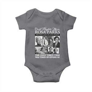 Rosa Parks Mother Of The Civil Rights Movement Baby Onesie Black History Salutes TS12 Charcoal Print Your Wear