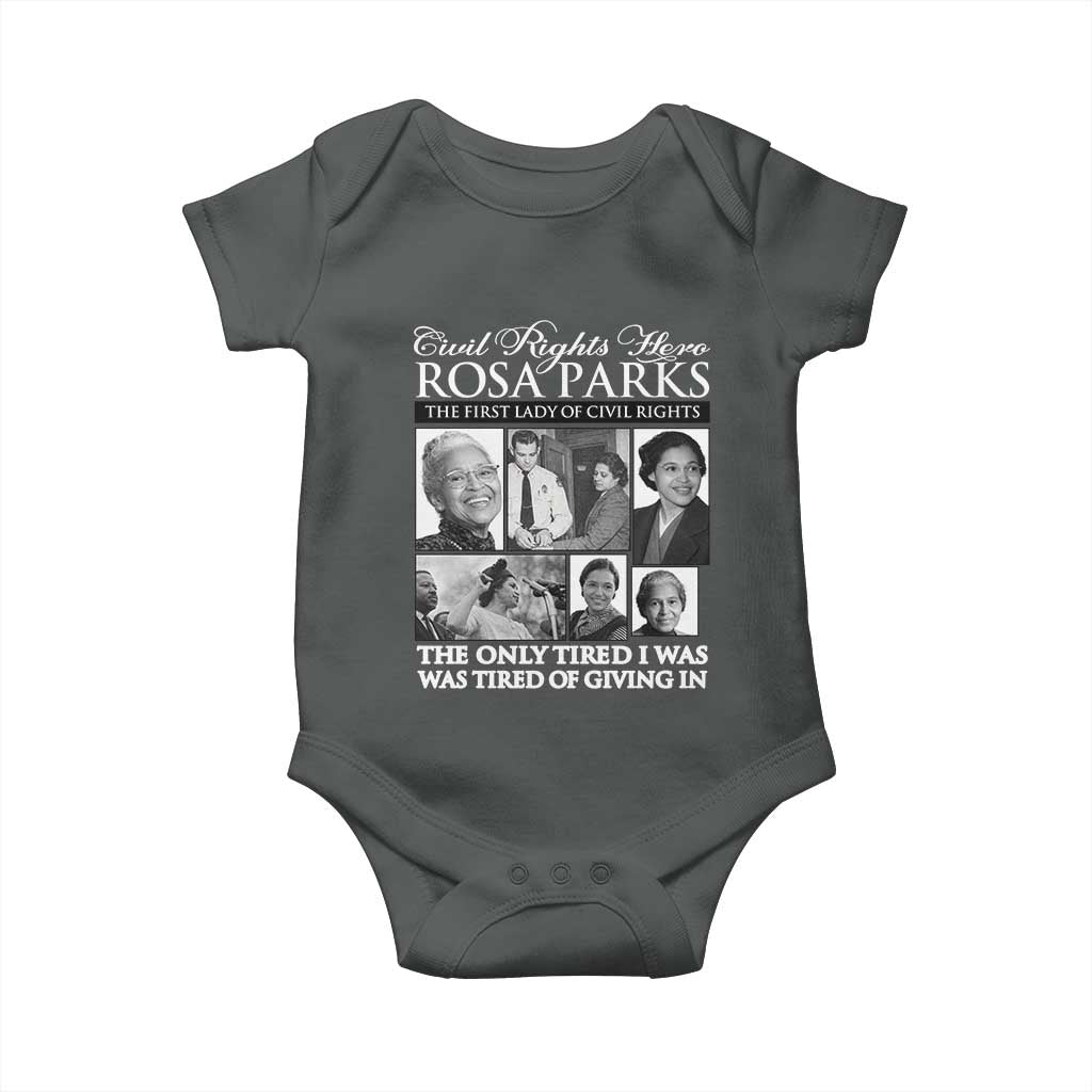 Rosa Parks Mother Of The Civil Rights Movement Baby Onesie Black History Salutes TS12 Dark Heather Print Your Wear