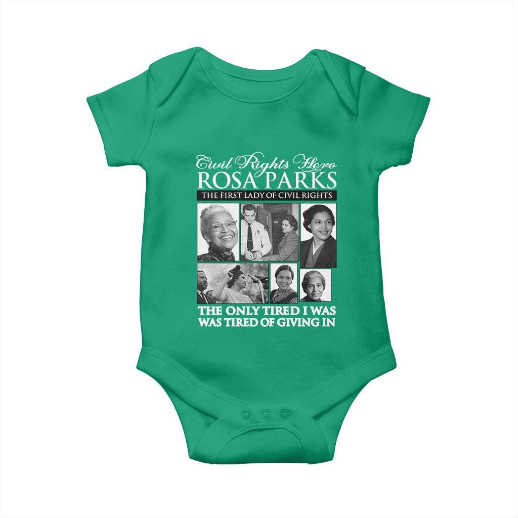 Rosa Parks Mother Of The Civil Rights Movement Baby Onesie Black History Salutes TS12 Irish Green Print Your Wear