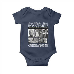 Rosa Parks Mother Of The Civil Rights Movement Baby Onesie Black History Salutes TS12 Navy Print Your Wear